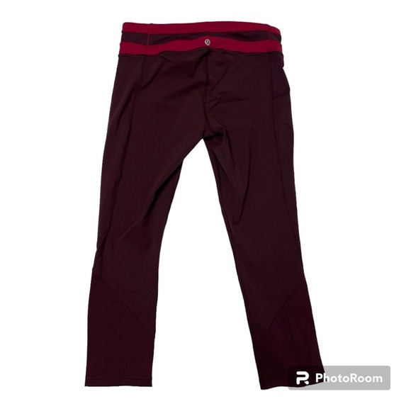Lululemon Burgundy Cropped Leggings size 6 - Picture 1 of 7